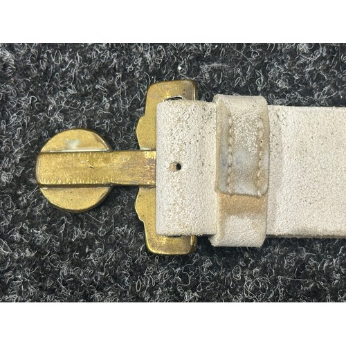 Post War British Army Full Dress White Leather Belt with brass Irish ...