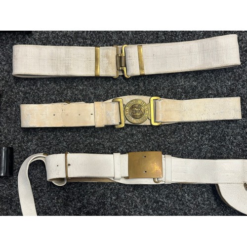 5283 - A collection of Post War British Army Belts to include: Officers Sam Brown Belt in Black Leather: Bl... 