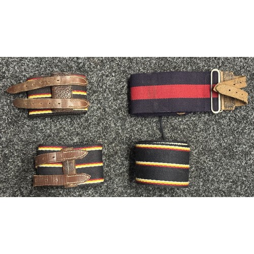 5283 - A collection of Post War British Army Belts to include: Officers Sam Brown Belt in Black Leather: Bl... 