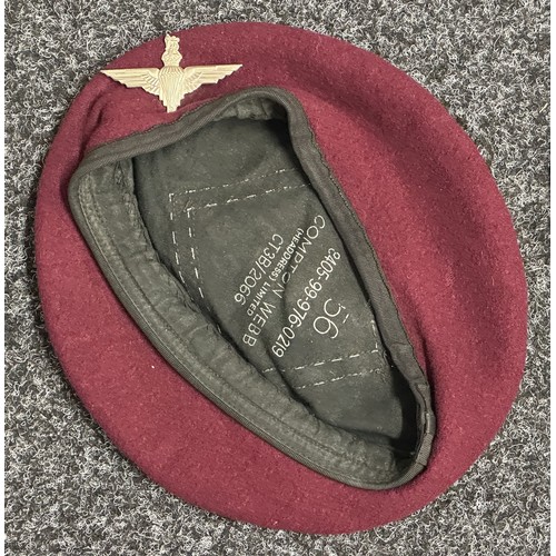 5294 - A collection of seven post war British Army Berets to include : Airborne Forces Red Beret, size 56 w... 