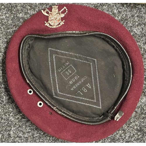 5294 - A collection of seven post war British Army Berets to include : Airborne Forces Red Beret, size 56 w... 