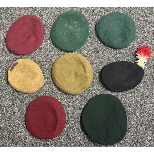 5294 - A collection of seven post war British Army Berets to include : Airborne Forces Red Beret, size 56 w... 