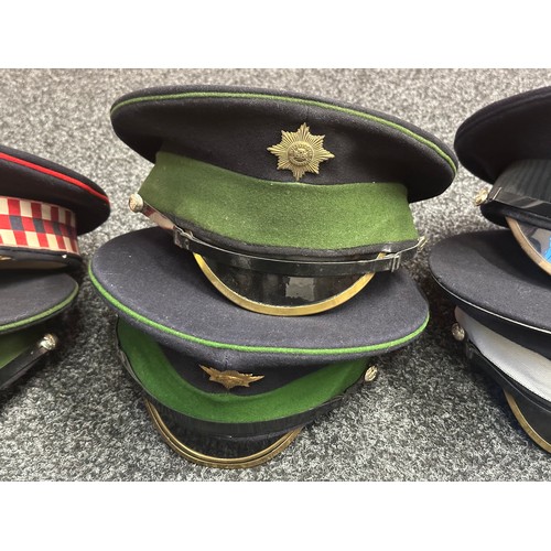 5296 - A collection of six Post War British Army Other Ranks Service Dress Caps to include Irish Guards x 3... 