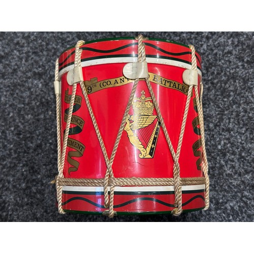 5299 - British Army Mess Ice Buckets in the form of Miniature Regimental Drums. 9th (County Antrim Battl. )... 