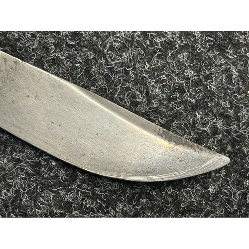 5314 - Bowie Knife with single edged blade 120mm in length. No makers mark. Brassfinger guard and pommel. W... 