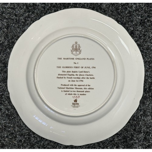 5316 - The Maritime England Ceramic Plate Collection by Spode: Numbers, 1, 3, 4 and 6. Each is transfer pri... 