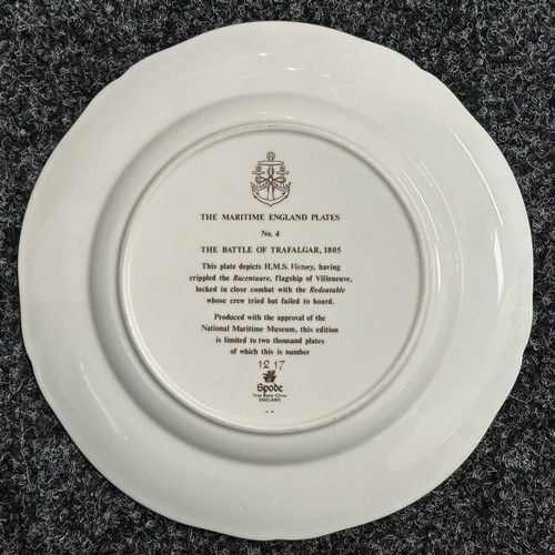 5316 - The Maritime England Ceramic Plate Collection by Spode: Numbers, 1, 3, 4 and 6. Each is transfer pri... 