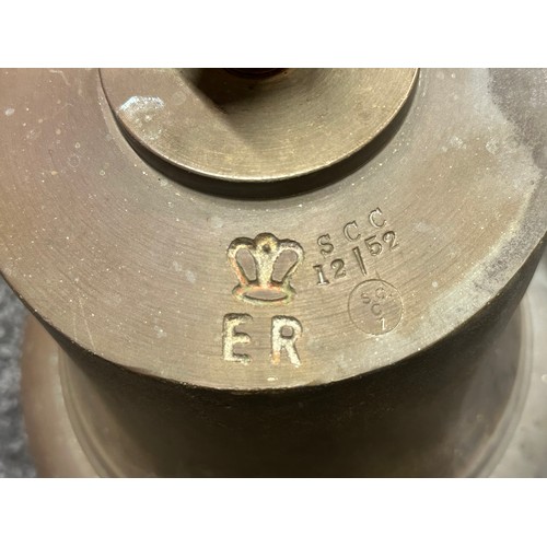 5318 - Fire Service interest - An Elizabeth II Green Goddess bronze fire service bell, date marked December... 