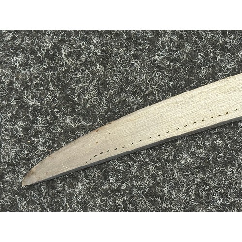 5319 - South East Asian Machete with single edged blade 458mm in length with etched decoration to both side... 