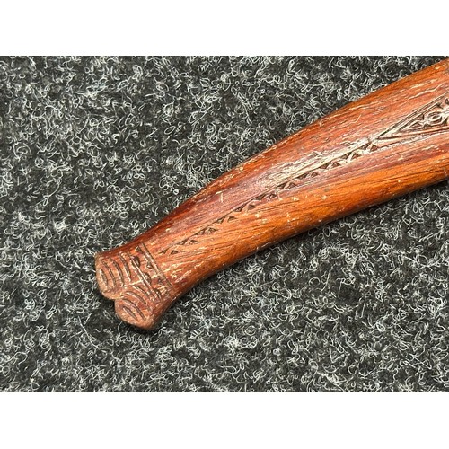 5319 - South East Asian Machete with single edged blade 458mm in length with etched decoration to both side... 