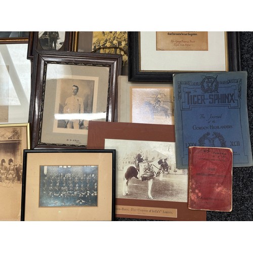 5326 - A quantity of photos, books and ephemera. Subjects include WW1 interest, WW1 Death Scroll in frame, ... 