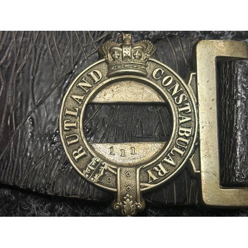 5328 - Victorian Rutland Constabulary Police Officers Belt and Buckle with Victorian Crown: ACME Scout Mast... 