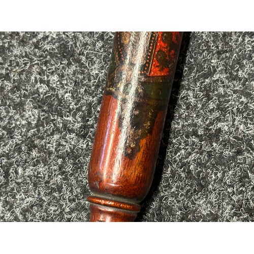 5330 - Victorian Police Truncheon with painted Royal Coat of Arms. Concentric ringed grip. Overall length 3... 