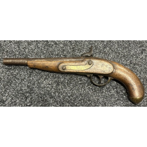 5335 - Percussion Cap Pistol with 245mm long barrel, smooth bore approx. 18mm diameter. Working action whic... 