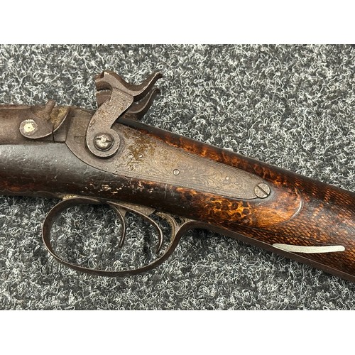 5336 - Percussion Cap Double Barrel Shotgun with 737mm long barrels, bore approx. 17mm. Double trigger. Act... 