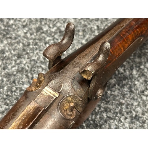 5336 - Percussion Cap Double Barrel Shotgun with 737mm long barrels, bore approx. 17mm. Double trigger. Act... 