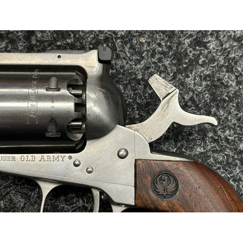 5343 - Section 1 Firearm: Ruger Old Army .44 Blackpowder Stainless Steel Revolver Serial Number 145-00095. ... 