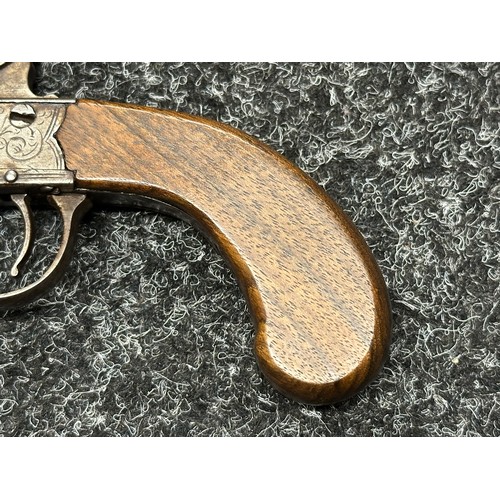 5350 - Percussion Cap Pocket Pistol by D Egg with 65mm long barrel, English proof marks, smooth bore approx... 