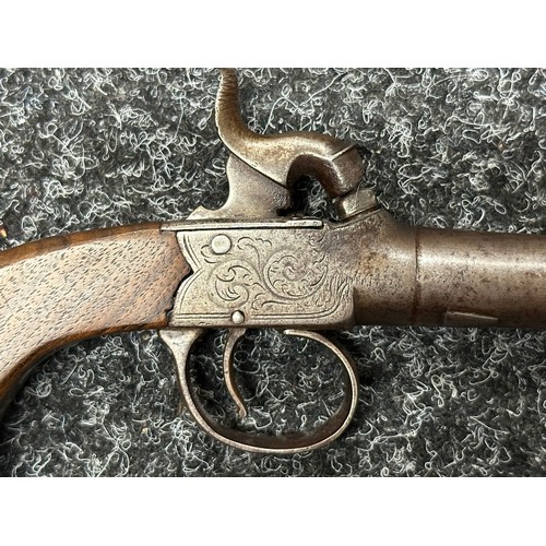 5350 - Percussion Cap Pocket Pistol by D Egg with 65mm long barrel, English proof marks, smooth bore approx... 