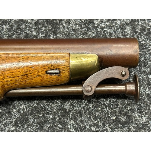 5352 - British Military Flintlock Pistol by Cutler with 210mm long barrel, bore approx. 16mm, English Proof... 