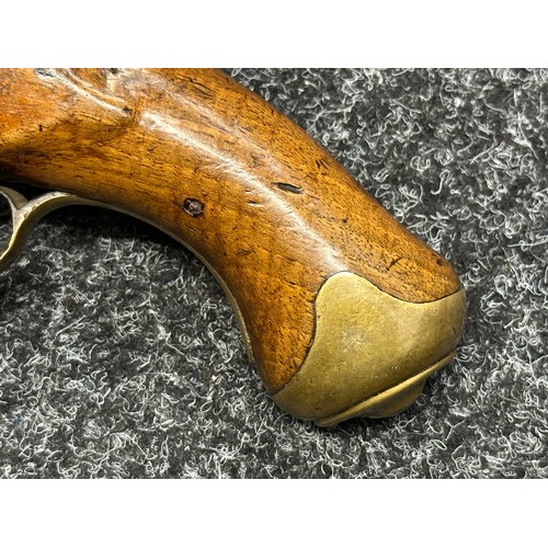 5352 - British Military Flintlock Pistol by Cutler with 210mm long barrel, bore approx. 16mm, English Proof... 