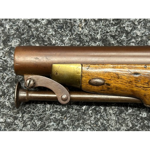 5352 - British Military Flintlock Pistol by Cutler with 210mm long barrel, bore approx. 16mm, English Proof... 