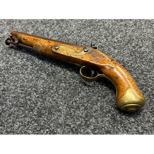 5352 - British Military Flintlock Pistol by Cutler with 210mm long barrel, bore approx. 16mm, English Proof... 