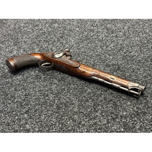 5353 - British Military Tower Percussion Cap Pistol with 254mm long smoothbore barrel, bore approx. 15mm. L... 