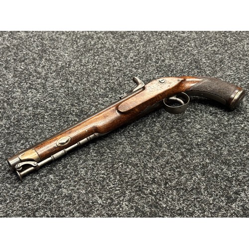 5353 - British Military Tower Percussion Cap Pistol with 254mm long smoothbore barrel, bore approx. 15mm. L... 