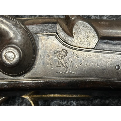 5354 - East India Company Percussion Cap Pistol with 225mm long smoothbore barrel, bore approx. 17mm. Lock ... 