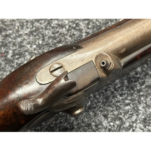 5354 - East India Company Percussion Cap Pistol with 225mm long smoothbore barrel, bore approx. 17mm. Lock ... 