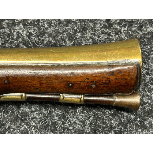 5355 - Percussion Cap Pistol Flintlock Conversion Blunderbuss Pistol by Ketland with brass barrel 190mm in ... 