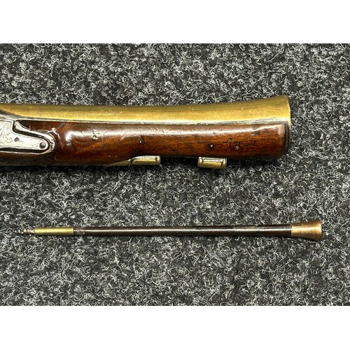 5355 - Percussion Cap Pistol Flintlock Conversion Blunderbuss Pistol by Ketland with brass barrel 190mm in ... 