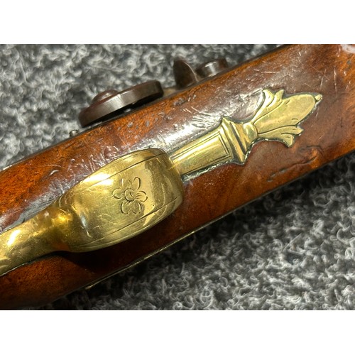 5355 - Percussion Cap Pistol Flintlock Conversion Blunderbuss Pistol by Ketland with brass barrel 190mm in ... 