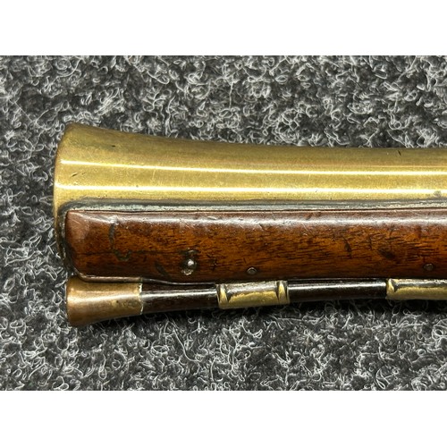 5355 - Percussion Cap Pistol Flintlock Conversion Blunderbuss Pistol by Ketland with brass barrel 190mm in ... 