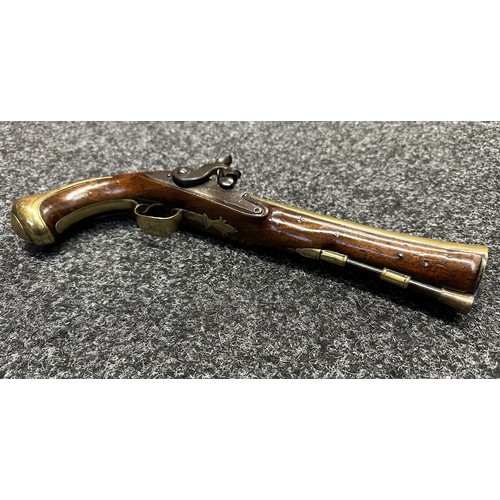 5355 - Percussion Cap Pistol Flintlock Conversion Blunderbuss Pistol by Ketland with brass barrel 190mm in ... 