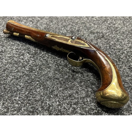 5355 - Percussion Cap Pistol Flintlock Conversion Blunderbuss Pistol by Ketland with brass barrel 190mm in ... 