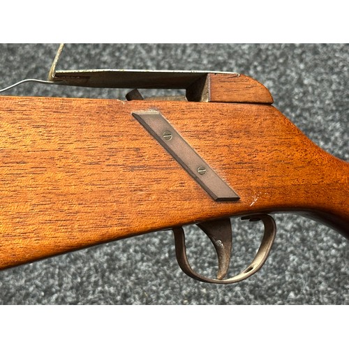 5359 - 1960's era Crossbow. Wooden stock. Alloy Prod. No makers mark. Adjustable sight. Complete with one b... 