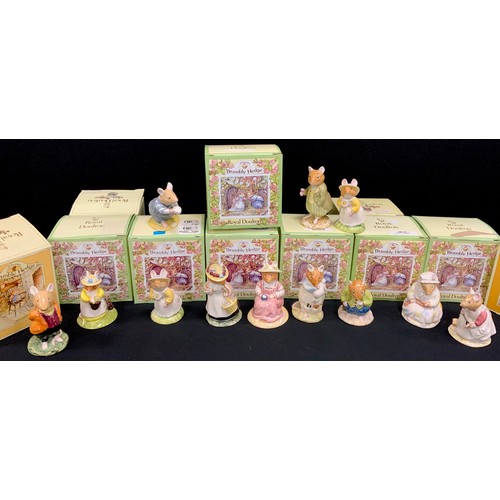 196 - Royal Doulton Brambly Hedge figures, including; Conker, Primrose Woodmouse, Clover, Lily Weaver, Old... 