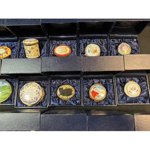 208 - A collection of hand-painted Crummles, and Staffordshire, Royale Stratford, Pill boxes, inc. The Whi... 