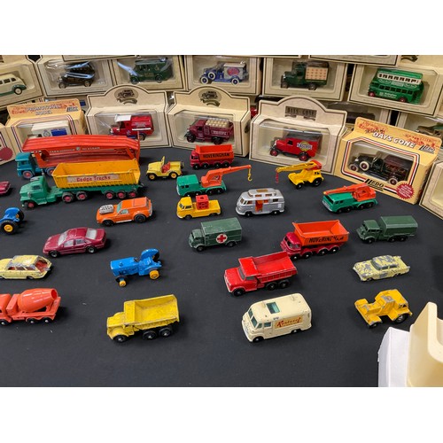 223 - MATCHBOX TOYS - Guy Warrior Farnborough Measham Car Transporter,  Volkswagen Camper van, Dodge Tippe... 