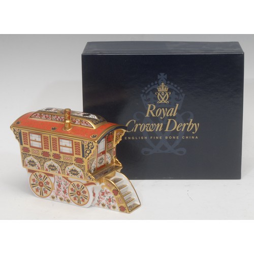 3119 - A Royal Crown Derby paperweight, Old Imari Caravan, decorated with the 1128 pattern, gold stopper, 1... 