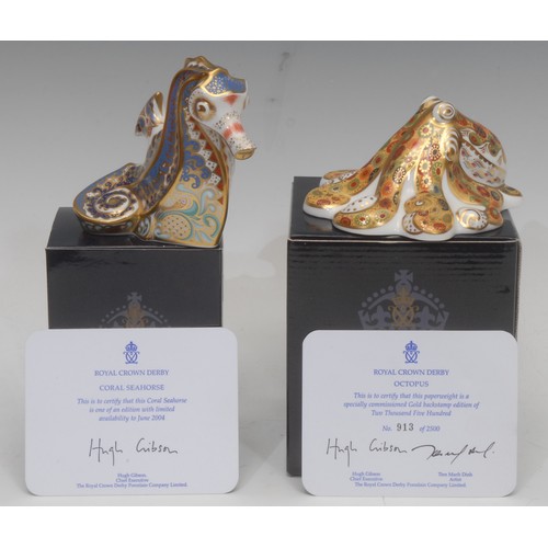 3115 - A Royal Crown Derby paperweight, Octopus, specially commissioned gold backstamp, designed by Tien Ma... 