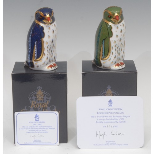 3088 - A Royal Crown Derby paperweight, Harrods Rockhopper Penguin, specially commissioned by Harrods, limi... 