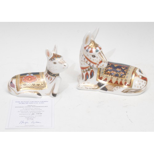 3093 - A Royal Crown Derby paperweight, Holly Donkey Foal, exclusively commissioned by Goviers of Sidmouth,... 