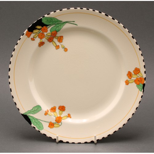 4034 - An Art Deco Burleigh Ware Zenith Meadowland pattern dinner service, printed and painted with cowslip... 