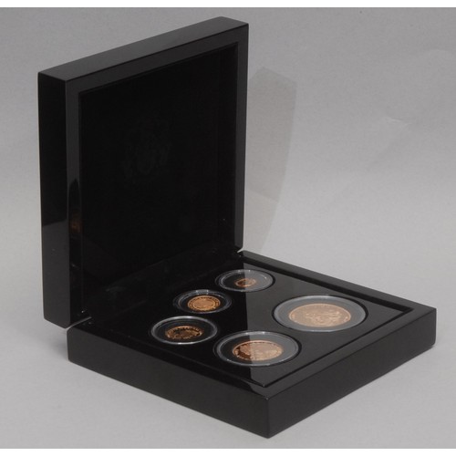 3016 - Gold Proof Coins - The East India Company London, 22ct gold King George III five coin set, comprisin... 