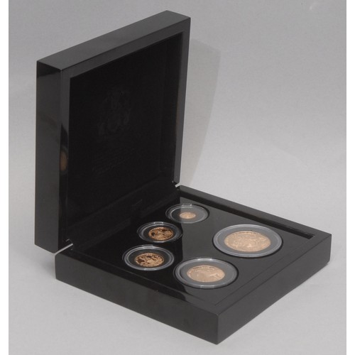 3017 - Gold proof coins - The East India Company London, 22ct gold five coin set, comprising a five soverei... 