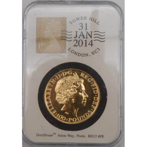 3024 - Gold proof coins - 24ct gold UK Year of the Horse 1oz 100 pound coin, 31.21g, 2014, lined case and c... 