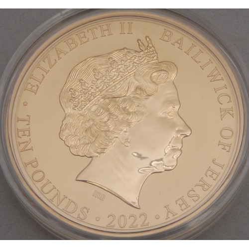 3039 - Gold proof coins - 22ct gold The RBL Remembrance ten pound 5oz coin, 155.53g, limited edition 2/10, ... 